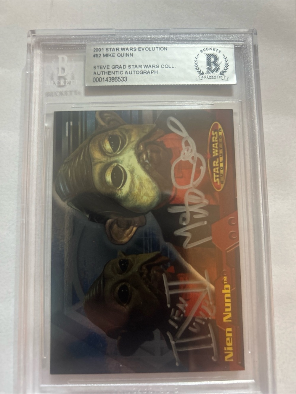 Mike Quinn Autographed Nien Numb 2001 Topps Evolution #52 Beckett Authentic Auto